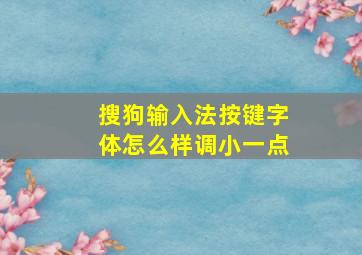 搜狗输入法按键字体怎么样调小一点