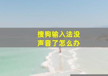 搜狗输入法没声音了怎么办