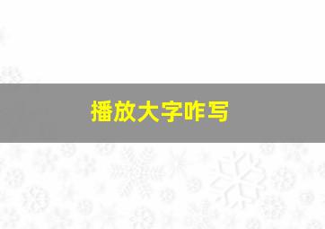 播放大字咋写