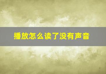 播放怎么读了没有声音