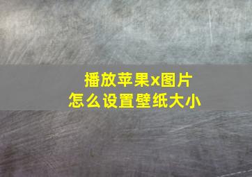 播放苹果x图片怎么设置壁纸大小