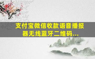 支付宝微信收款语音播报器无线蓝牙二维码...