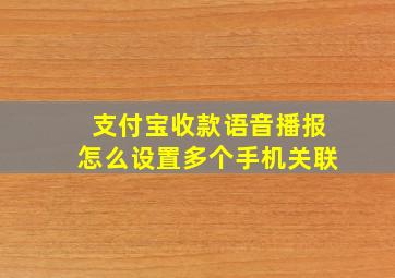 支付宝收款语音播报怎么设置多个手机关联