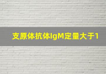 支原体抗体IgM定量大于1