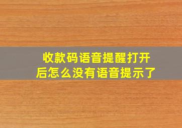 收款码语音提醒打开后怎么没有语音提示了