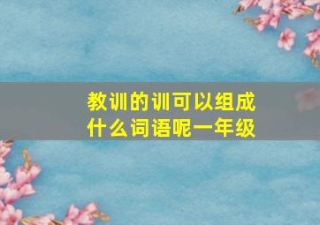 教训的训可以组成什么词语呢一年级