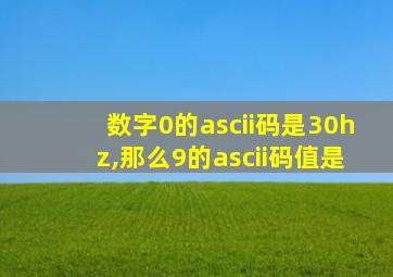 数字0的ascii码是30hz,那么9的ascii码值是