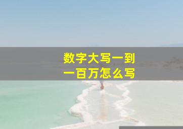 数字大写一到一百万怎么写