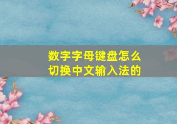 数字字母键盘怎么切换中文输入法的