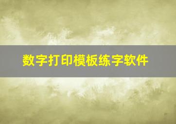 数字打印模板练字软件