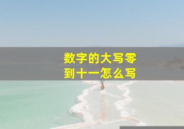 数字的大写零到十一怎么写