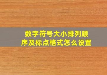 数字符号大小排列顺序及标点格式怎么设置