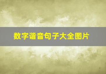 数字谐音句子大全图片