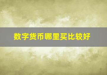 数字货币哪里买比较好