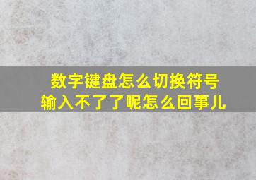 数字键盘怎么切换符号输入不了了呢怎么回事儿