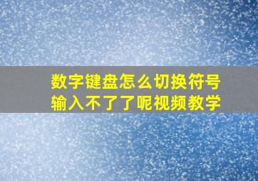 数字键盘怎么切换符号输入不了了呢视频教学