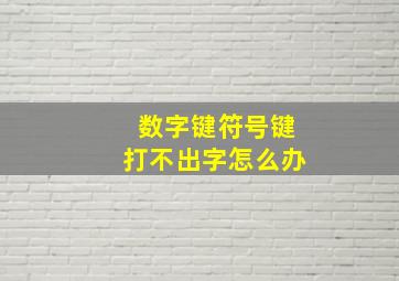 数字键符号键打不出字怎么办