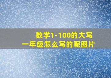 数学1-100的大写一年级怎么写的呢图片