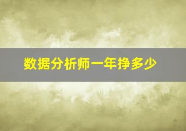 数据分析师一年挣多少