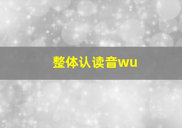 整体认读音wu