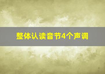 整体认读音节4个声调