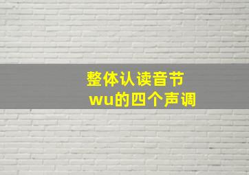 整体认读音节wu的四个声调