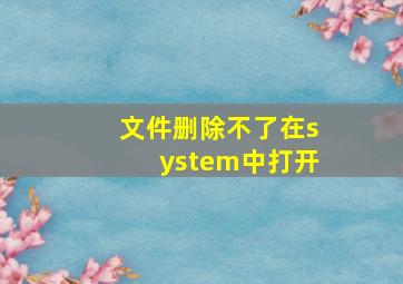 文件删除不了在system中打开