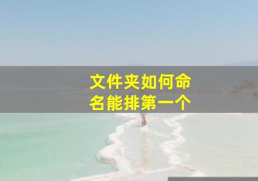 文件夹如何命名能排第一个