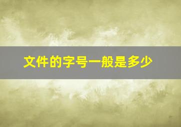 文件的字号一般是多少