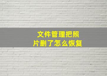 文件管理把照片删了怎么恢复