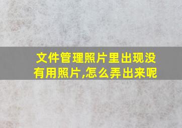 文件管理照片里出现没有用照片,怎么弄出来呢