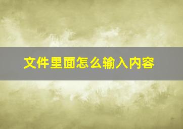 文件里面怎么输入内容