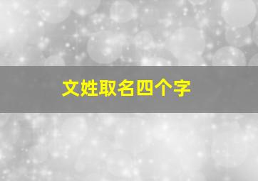 文姓取名四个字