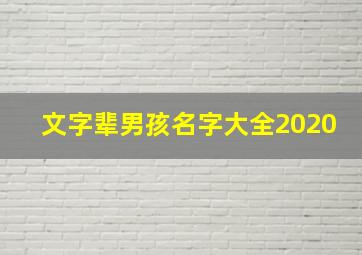 文字辈男孩名字大全2020