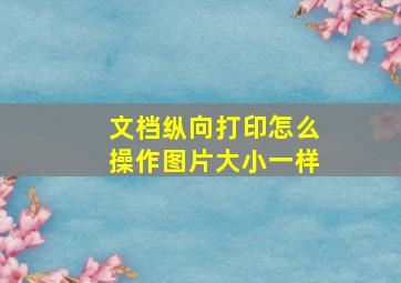 文档纵向打印怎么操作图片大小一样