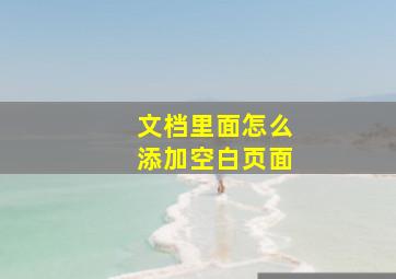 文档里面怎么添加空白页面