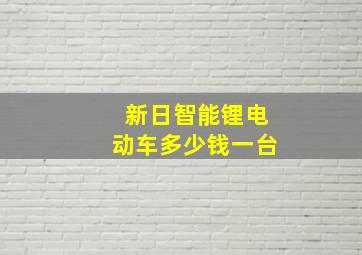 新日智能锂电动车多少钱一台