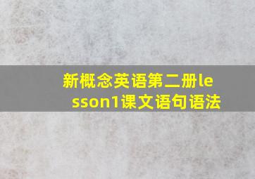 新概念英语第二册lesson1课文语句语法