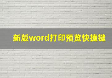 新版word打印预览快捷键