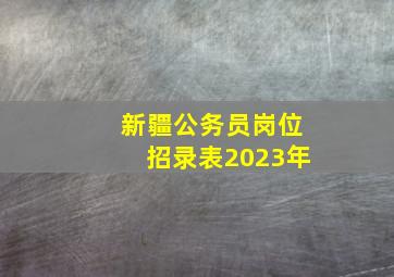 新疆公务员岗位招录表2023年