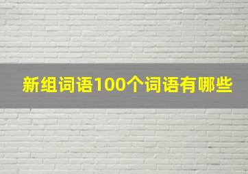 新组词语100个词语有哪些