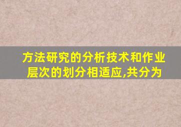 方法研究的分析技术和作业层次的划分相适应,共分为