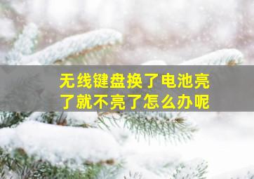 无线键盘换了电池亮了就不亮了怎么办呢