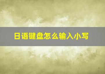 日语键盘怎么输入小写