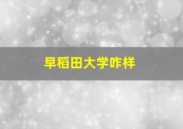 早稻田大学咋样