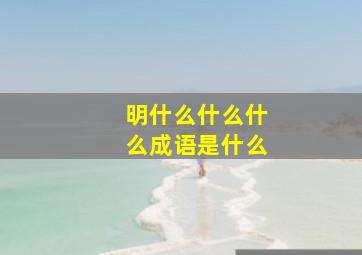 明什么什么什么成语是什么