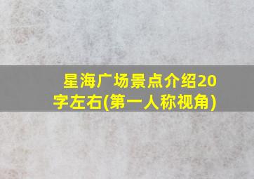 星海广场景点介绍20字左右(第一人称视角)