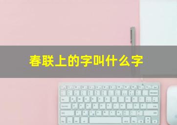 春联上的字叫什么字