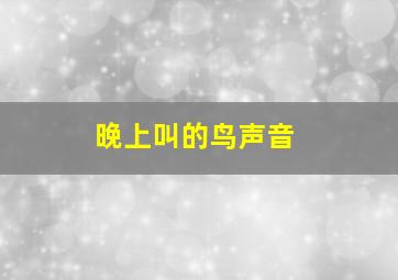 晚上叫的鸟声音