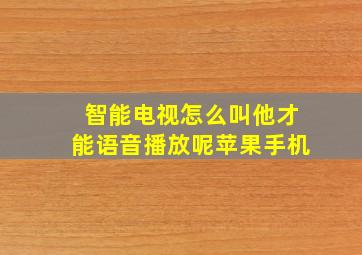 智能电视怎么叫他才能语音播放呢苹果手机